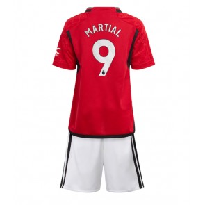 Manchester United Anthony Martial #9 Replica Home Stadium Kit for Kids 2023-24 Short Sleeve (+ pants)